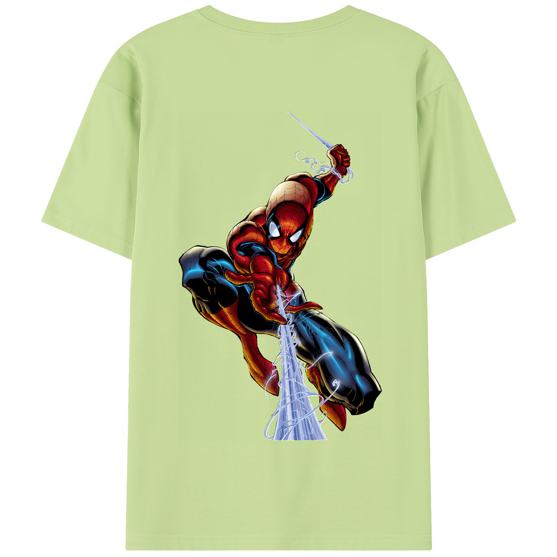 （画像用） Spider Man スパイダーマン 綿100％半袖Tシャツ（背面プリント）